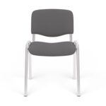 Стул для персонала и посетителей "ИЗО", хромированный каркас, ткань серая С-73, В-40 — изображение 3