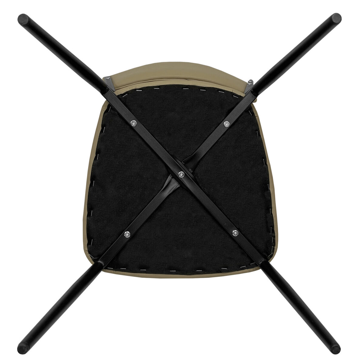 Стул для столовых, кафе, дома РС23, черный каркас, экокожа серо-бежевая — изображение 7