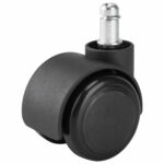 Колеса (ролики) BRABIX для кресла, прорезиненные, SLIM, КОМПЛЕКТ 5 шт., шток d 11 мм, черные, 533084 — изображение 3