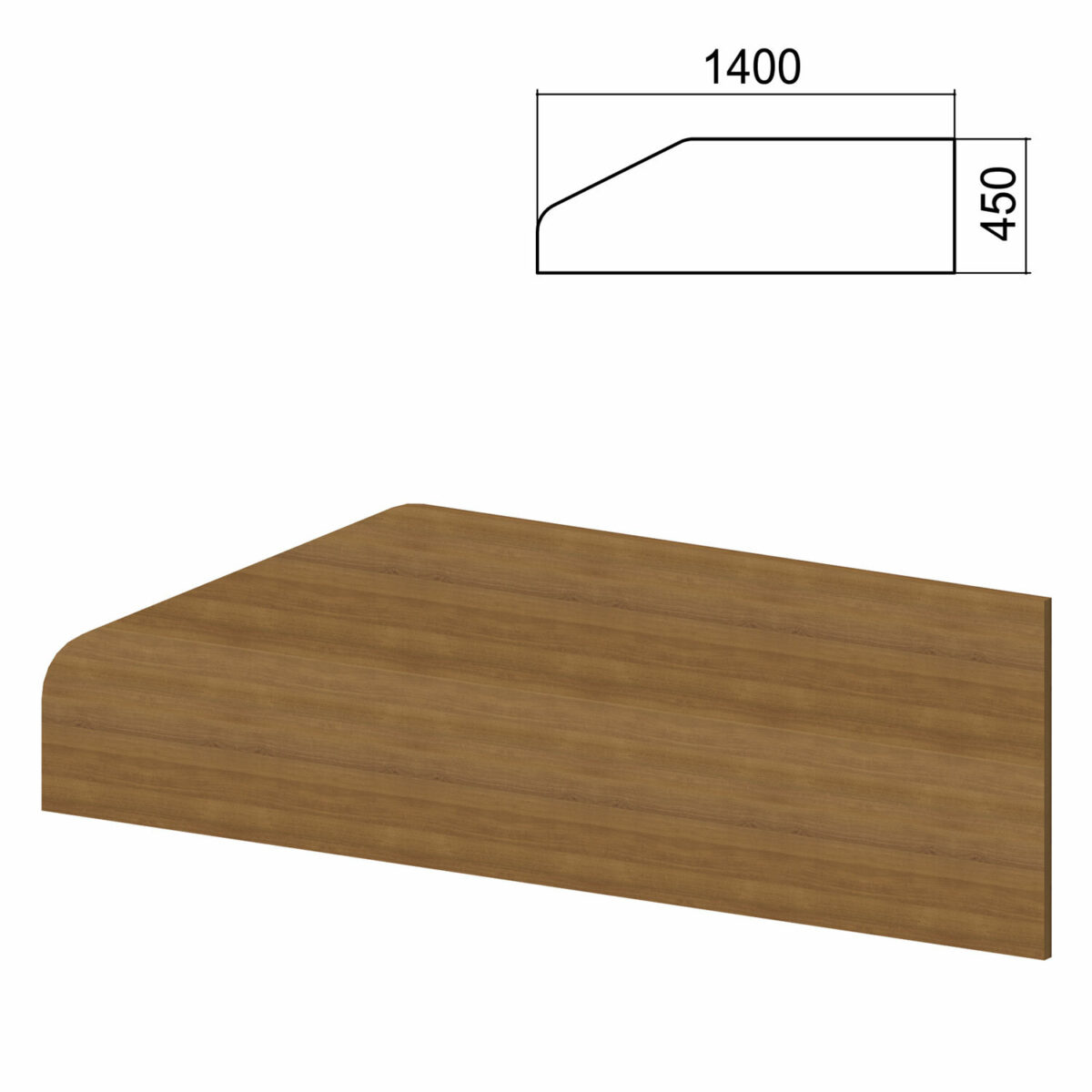 Экран-перегородка к столам "Арго", шириной 1400 мм, орех — изображение 1