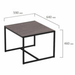 Стол журнальный "Систа", 640х590х460 мм, ЛОФТ, металл/ЛДСП ясень шимо темный — изображение 2