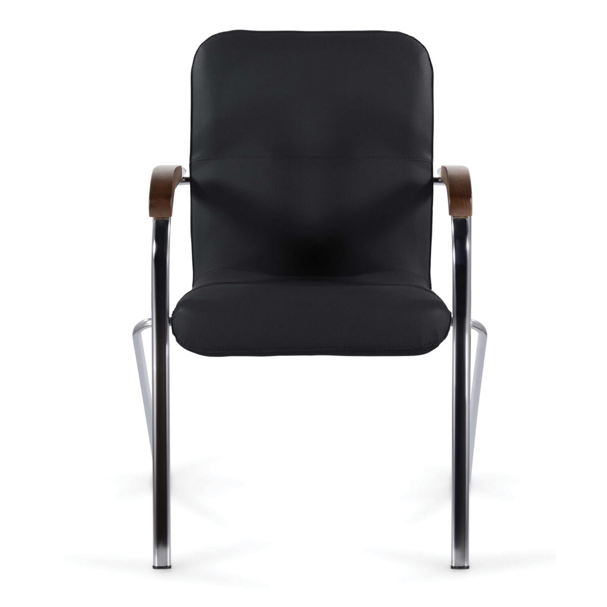 Кресло BRABIX "Samba CF-105 BOX-2", хром каркас, накладки "орех", кожзам черный, разобрано, 532761 — изображение 4