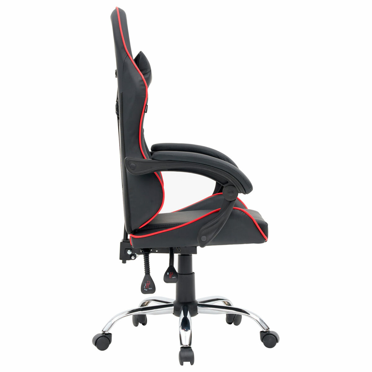 Кресло компьютерное CROMEX (КРОМЕКС) "Joker GM-125", две подушки, экокожа, черное/красное, 532954 — изображение 3