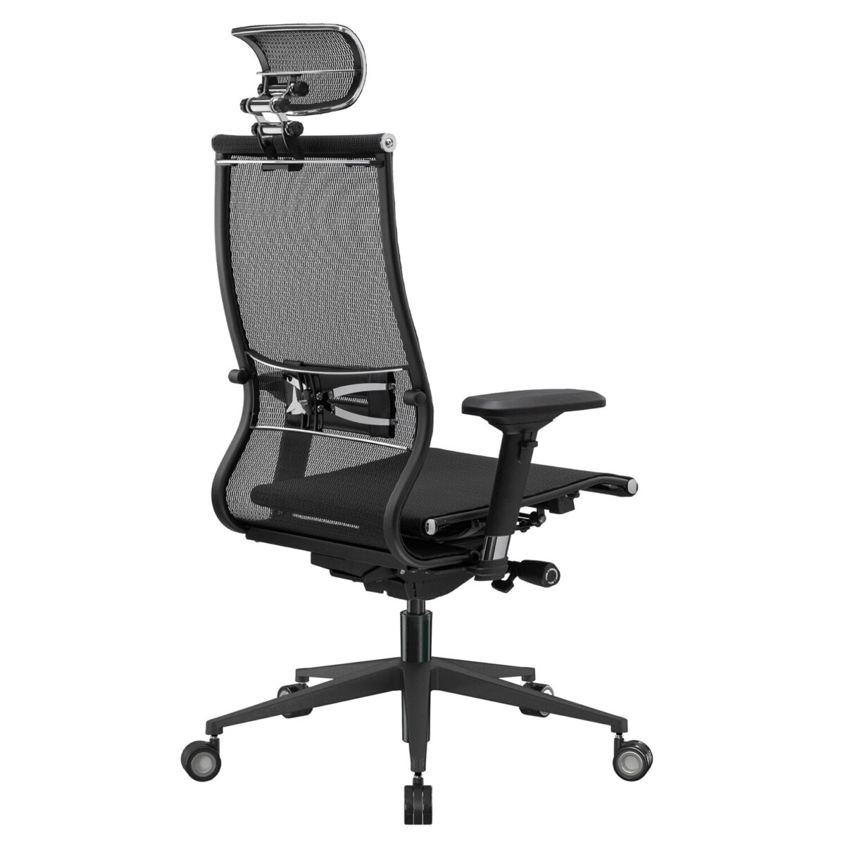 Кресло офисное МЕТТА "SAMURAI" Black Edition, сверхпрочная сетка, регулируемое, черное — изображение 6