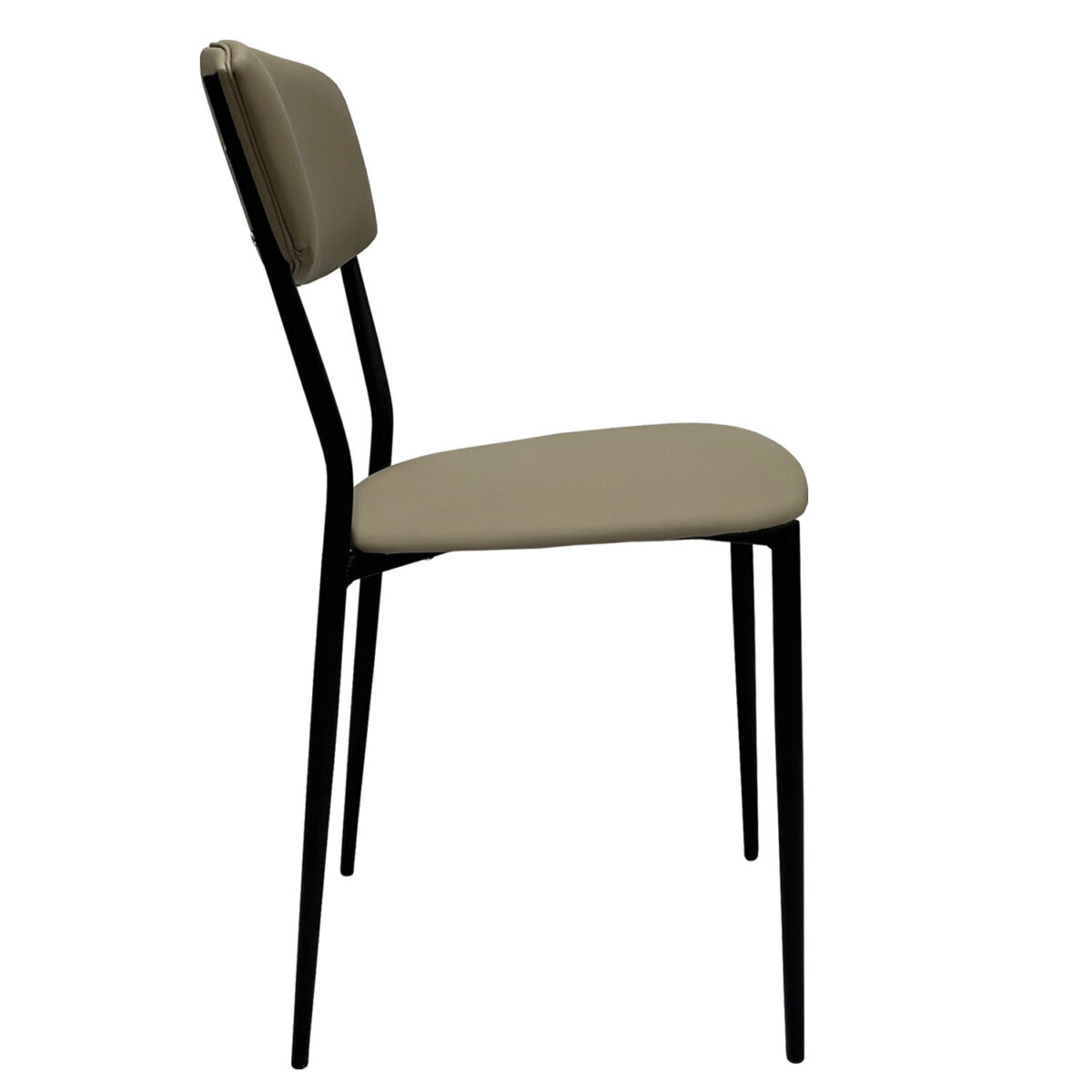 Стул для столовых, кафе, дома РС23, черный каркас, экокожа серо-бежевая — изображение 4