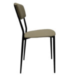 Стул для столовых, кафе, дома РС23, черный каркас, экокожа серо-бежевая — изображение 4
