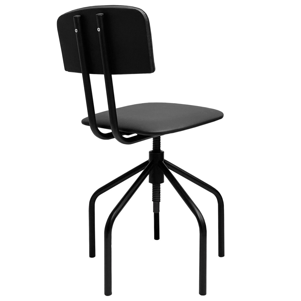 Стул кресло кассира, ресепшен РС66, на винте, без подлокотников, кожзам, черное — изображение 5