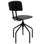 Стул кресло кассира, ресепшен РС66, на винте, без подлокотников, кожзам, черное — изображение 5