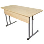 Стол-парта 2-местный регулируемый "Умник", 1200х500х640-760 мм, рост 4-6, серый каркас, ЛДСП клён — изображение 3