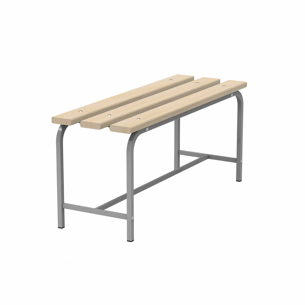 Скамья деревянная на металлокаркасе "СТ 1000", 1000х350х450 мм, каркас металлический серый, сиденье дерево — изображение 1