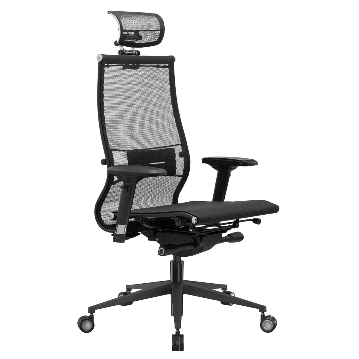 Кресло офисное МЕТТА "SAMURAI" Black Edition, сверхпрочная сетка, регулируемое, черное — изображение 5