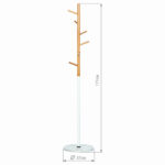 Вешалка-стойка BRABIX "CR-1906" на мраморном диске, металл белый/дерево бук, 6 крючков, 606440 — изображение 6