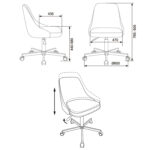 Кресло CH-340M, пятилучие металлическое, ткань, светло-коричневое, 1397884 — изображение 2