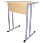 Стол-парта 1-местный нерегулируемый "Умник", 600х500х760 мм, рост 6, серый каркас, ЛДСП клён — изображение 5