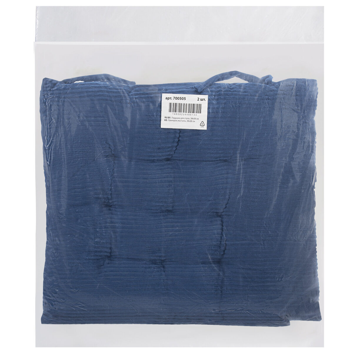 Подушка на стул "ВЕЛЬВЕТ" 38х38 см, полиэстер, синяя, PRIMILA (ПРИМИЛА) CLASSIC, 700505 — изображение 6