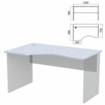 Стол эргономичный ЧАСТЬ 1 "Арго", 1400х900х760 мм, левый, серый