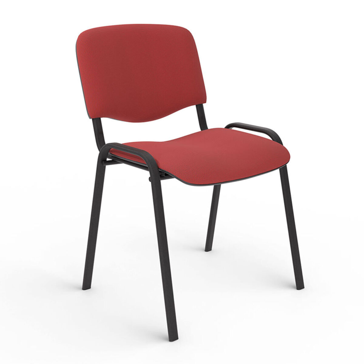 Стул для персонала и посетителей "ИЗО", черный каркас, ткань черно-красная, В-9/С-16 — изображение 1