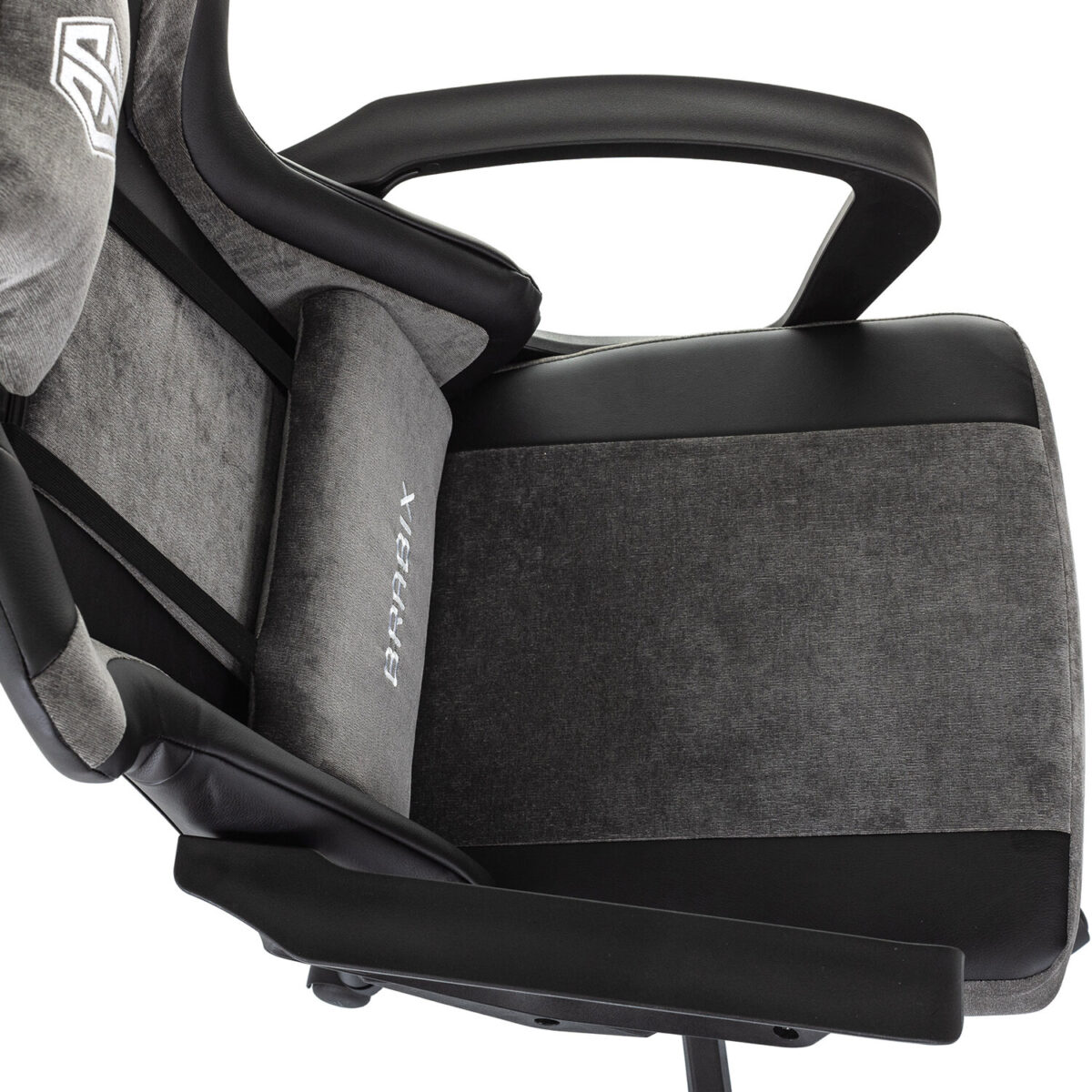 Кресло компьютерное BRABIX "Forcer GM-127", 2 подушки, экокожа/велюр, черное/серое, 533216 — изображение 7