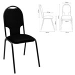 Стул для посетителей РС02М, черный каркас, ткань черная — изображение 2