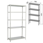 Стеллаж металлический BRABIX "MS KD-195/30-5", 1950х1000х300 мм, 5 полок, сборная стойка, 291118, S240BR243502 — изображение 2