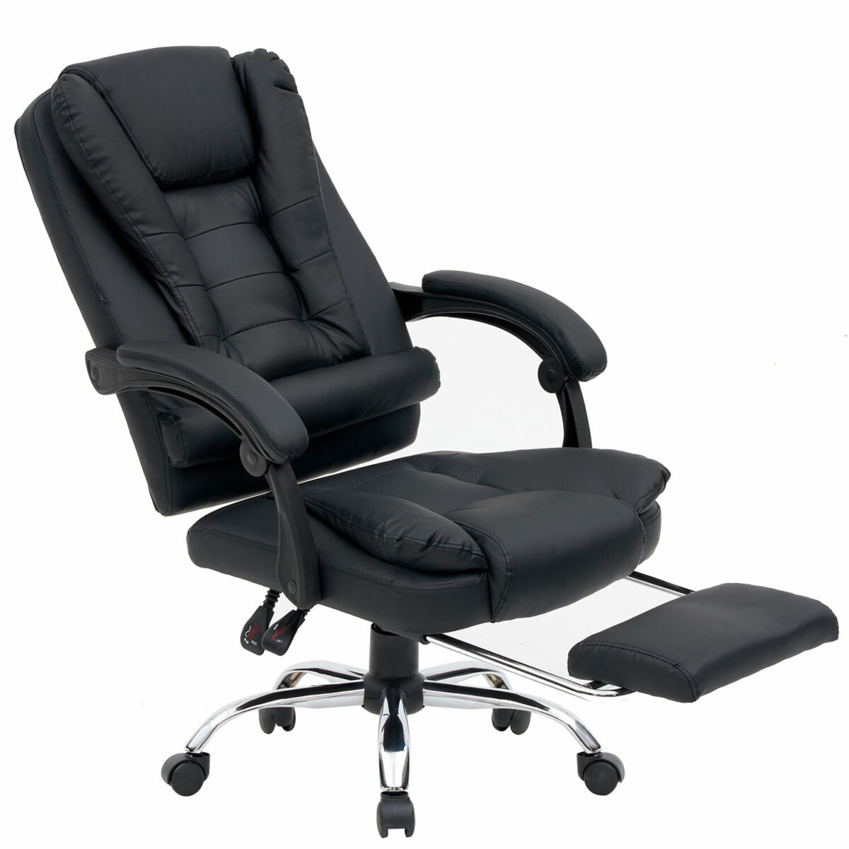 Кресло офисное CROMEX (КРОМЕКС) "Chill MS-005", с функцией вибромассажа, подножка, экокожа, черное, 532958 — изображение 8