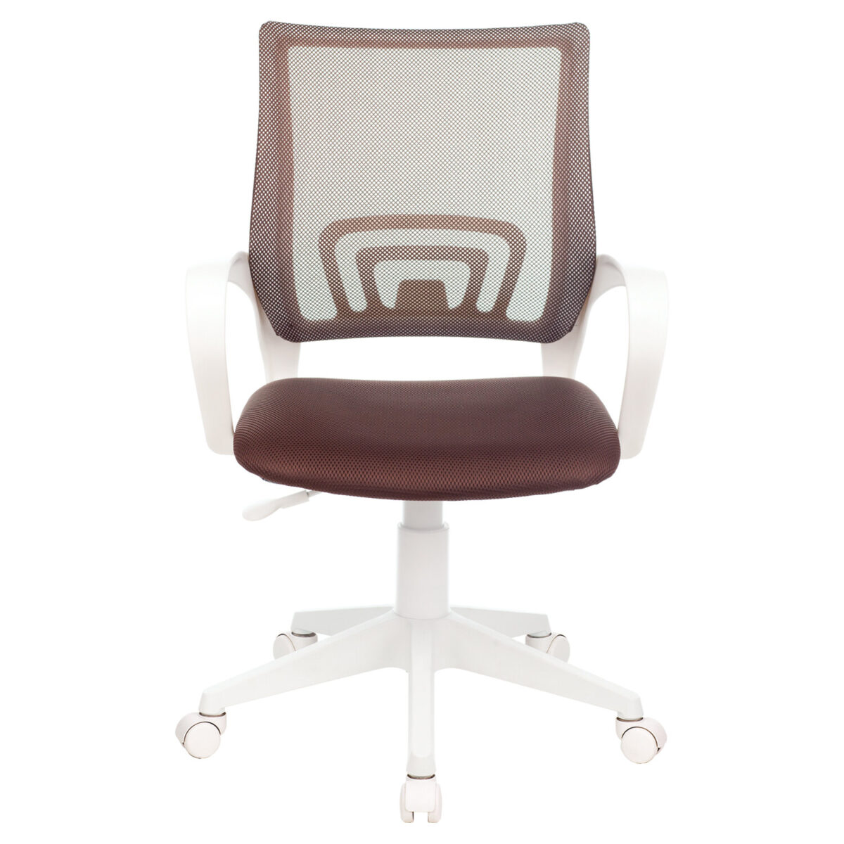 Кресло BRABIX "Fly MG-396W", с подлокотниками, пластик белый, сетка, коричневое, 532398, MG-396W_532398 — изображение 3