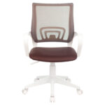 Кресло BRABIX "Fly MG-396W", с подлокотниками, пластик белый, сетка, коричневое, 532398, MG-396W_532398 — изображение 3