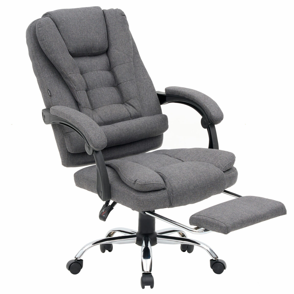 Кресло офисное CROMEX (КРОМЕКС) "Chill MS-005", с функцией вибромассажа, подножка, ткань, серое, 532959 — изображение 8