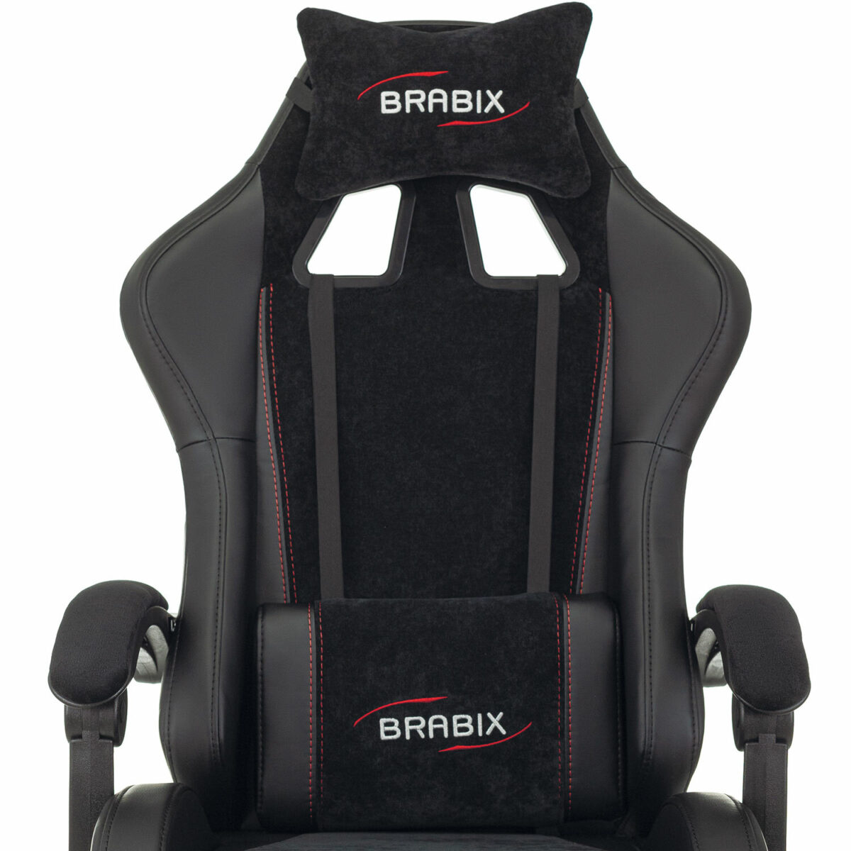 Кресло компьютерное BRABIX "Striker GM-121", синхромеханизм, 2 подушки, экокожа/велюр, черное, 532962 — изображение 10