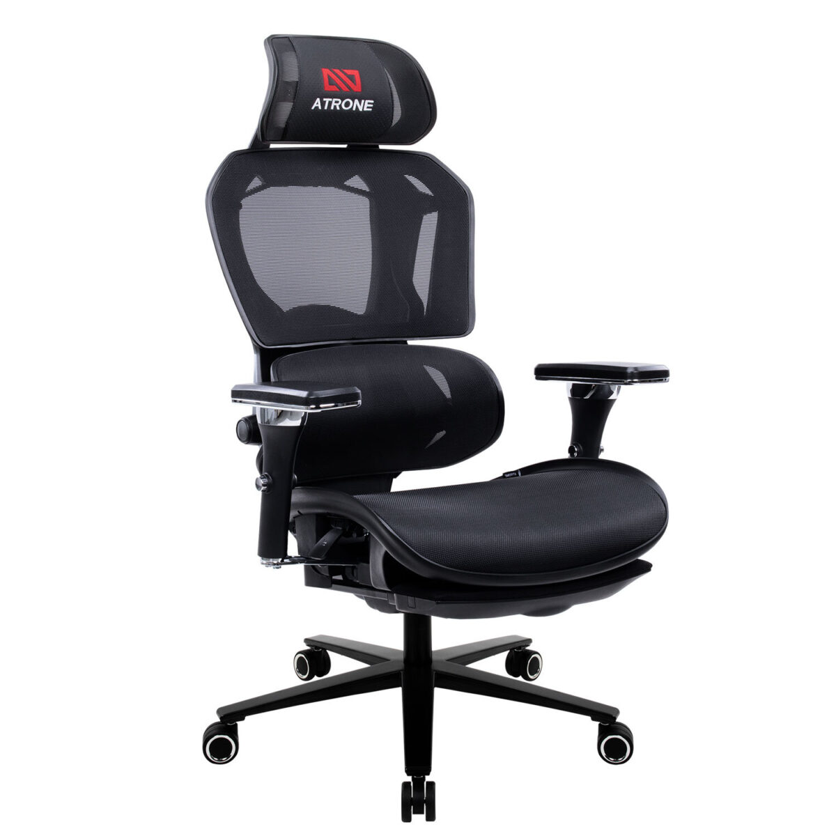 Кресло ATRONE (АТРОН) "Optimus ER-707", адаптивный механизм со слайдером, сетка, черный/серый, 532967 — изображение 2