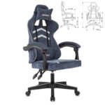 Кресло компьютерное BRABIX "Shooter GM-123", 2 подушки, ткань, синее/серое, 533212 — изображение 2