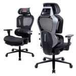 Кресло ATRONE (АТРОН) "Optimus ER-707", адаптивный механизм со слайдером, сетка, черный/серый, 532967