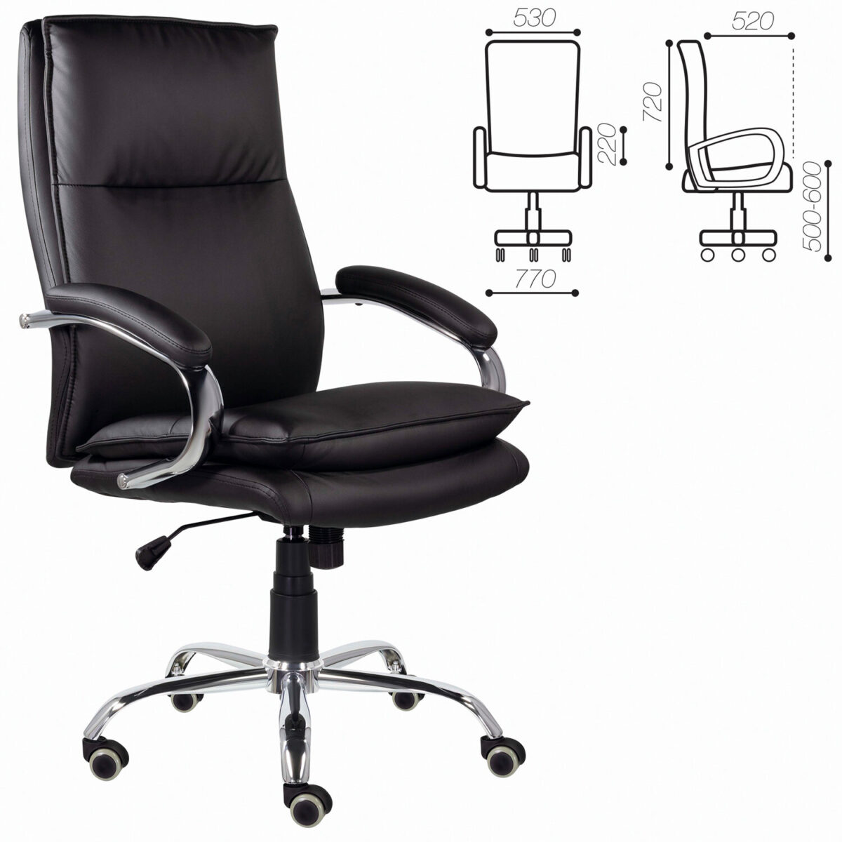 Кресло офисное BRABIX PREMIUM "Cuba EX-542", экокожа, черное, 532549 — изображение 6