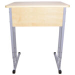 Стол-парта 1-местный регулируемый "Умник", 600х500х640-760 мм, рост 4-6, серый каркас, ЛДСП клён — изображение 5