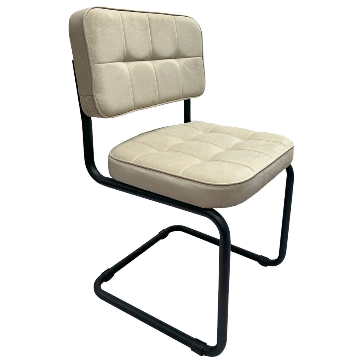 Стулья КОМПЛЕКТ 2 шт., РС14М, черный каркас, велюр, бежевый, разобранные — изображение 2