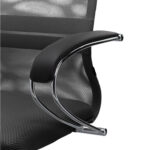 Кресло офисное МЕТТА "SU-B-8" хром, ткань-сетка, сиденье мягкое, черное — изображение 15