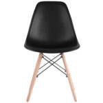 Стулья BRABIX "Eames CF-010", КОМПЛЕКТ 4 шт., пластик черный, опоры дерево/металл, 532631, 2033A — изображение 5