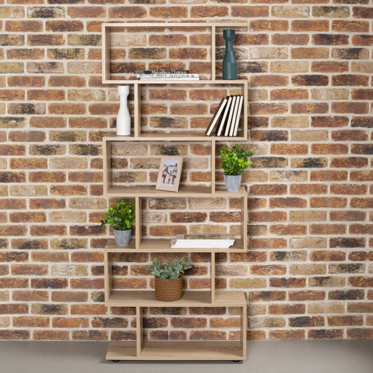 Стеллаж BRABIX "Scandi SH-008", 730х250х1760 мм, 6 секций, ЛДСП, дуб сонома, 641898, ЦБ013658-2 — изображение 4