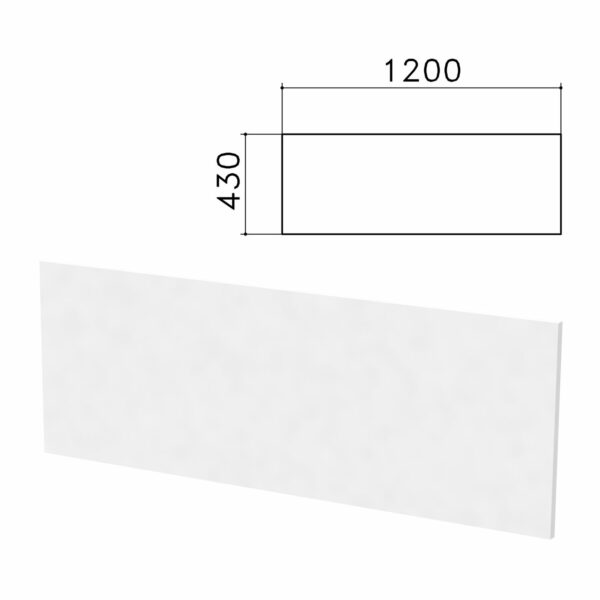 Экран-перегородка "Бюджет" (1200х16х430 мм), БЕЗ ФУРНИТУРЫ, белый, 402666-290