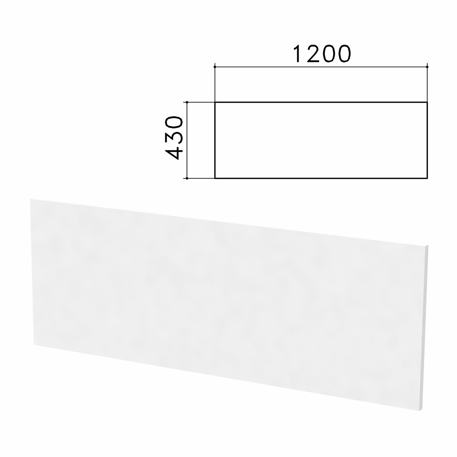 e8128de9fc1de15e73a4f27b0a952ae7_xl Экран-перегородка "Бюджет" (1200х16х430 мм), БЕЗ ФУРНИТУРЫ, белый, 402666-290 — изображение 1