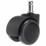 Колеса (ролики) для кресла, прорезиненные, КОМПЛЕКТ 5 шт., шток d 11 мм, черные, в пакете, WBZ (ВБЗ), 533083 — изображение 2