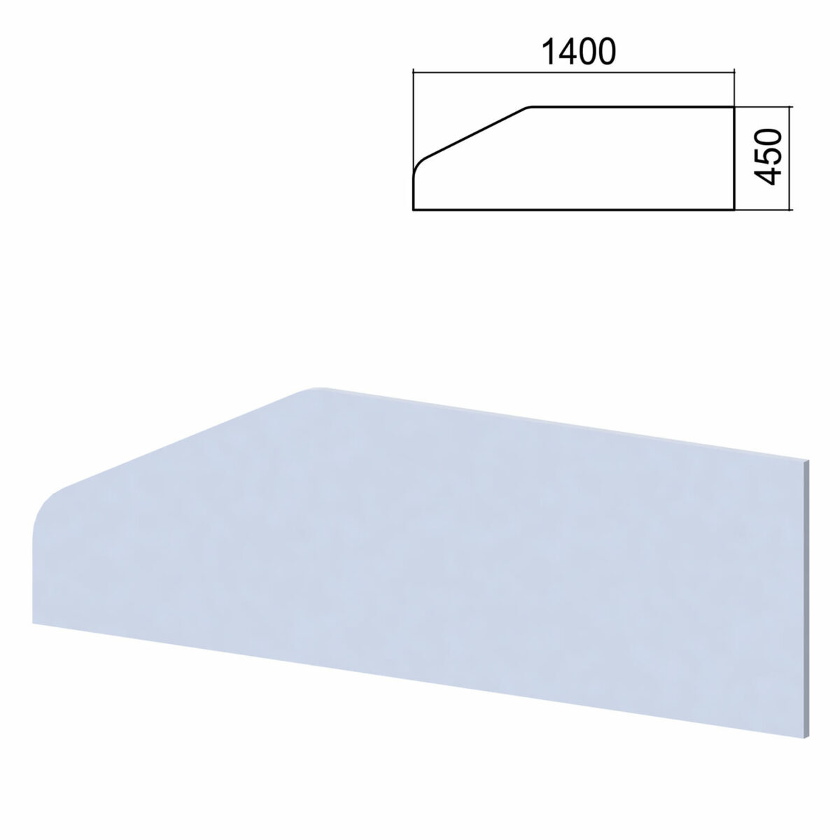 Экран-перегородка к столам "Арго", шириной 1400 мм, серый — изображение 1