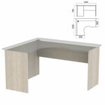 Стол компактный ЧАСТЬ 2 "Арго", 1400х1200х760 мм, левый, ясень шимо