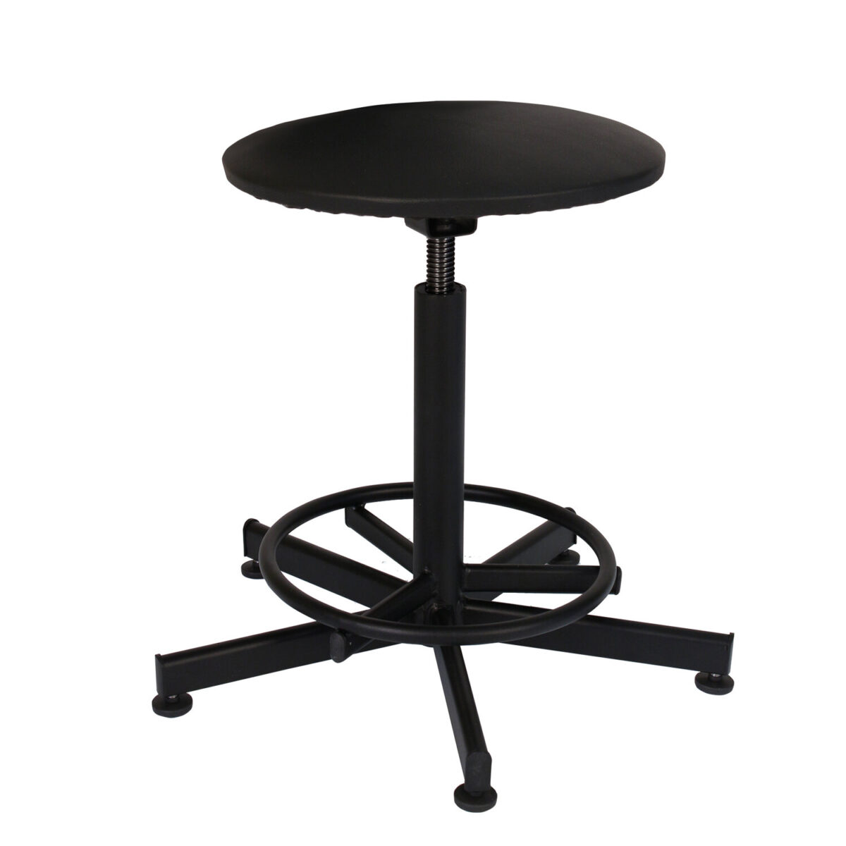 Стул кресло кассира, ресепшен РС37, на винте, без спинки, без подлокотников, кожзам, черное — изображение 5