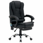 Кресло офисное CROMEX (КРОМЕКС) "Lounge MS-007", подножка, 6 массажных модулей, экокожа, черное, 532960