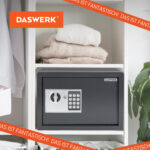 Сейф мебельный DASWERK (ДАСВЕРК) SC-250EL (250х350х250 мм), электронный замок, графит, 291343 — изображение 19