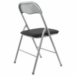 Стул складной BRABIX "Golf CF-007", серебристый каркас, кожзам чёрный, 532891 — изображение 7