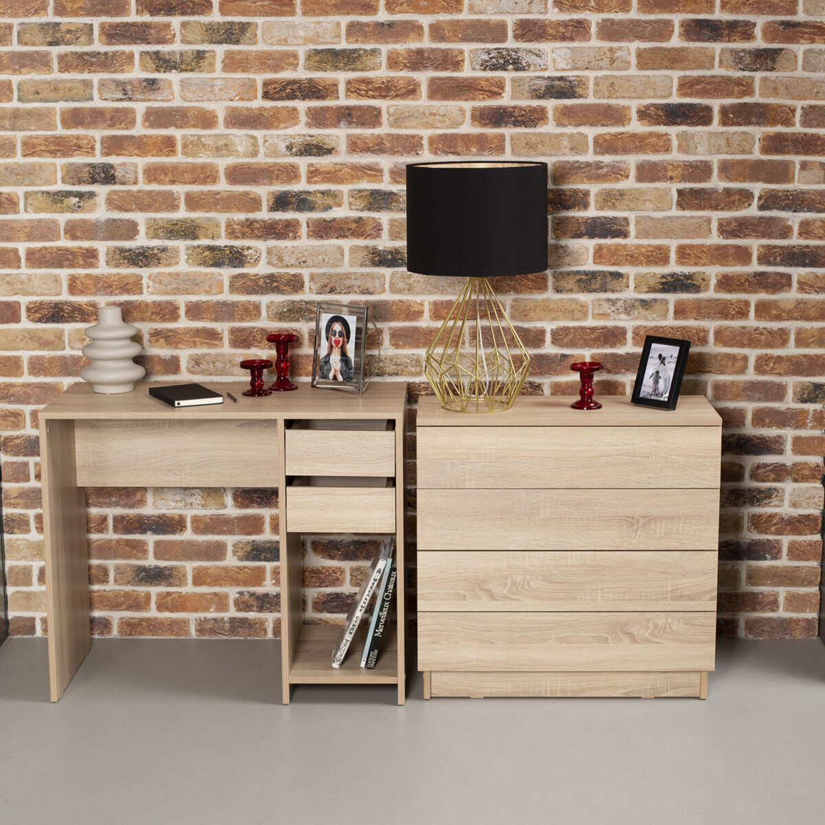 Комод BRABIX "Scandi CM-001", 750х330х730 мм, 4 ящика, ЛДСП, дуб сонома, 641901, ЦБ013659 -2 — изображение 2