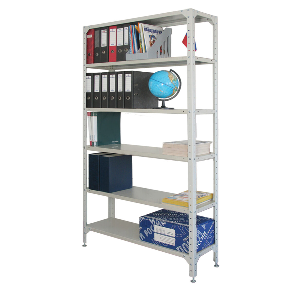 Стеллаж металлический "УНИВЕРСАЛ", 2000х1000х300 мм, УСИЛЕННЫЕ СТОЙКИ, 6 полок, регулируемые опоры, 290144 — изображение 5