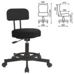 Стул кресло оператора РС12, без подлокотников, кожзам, черное, РС01.00.12-201- — изображение 2